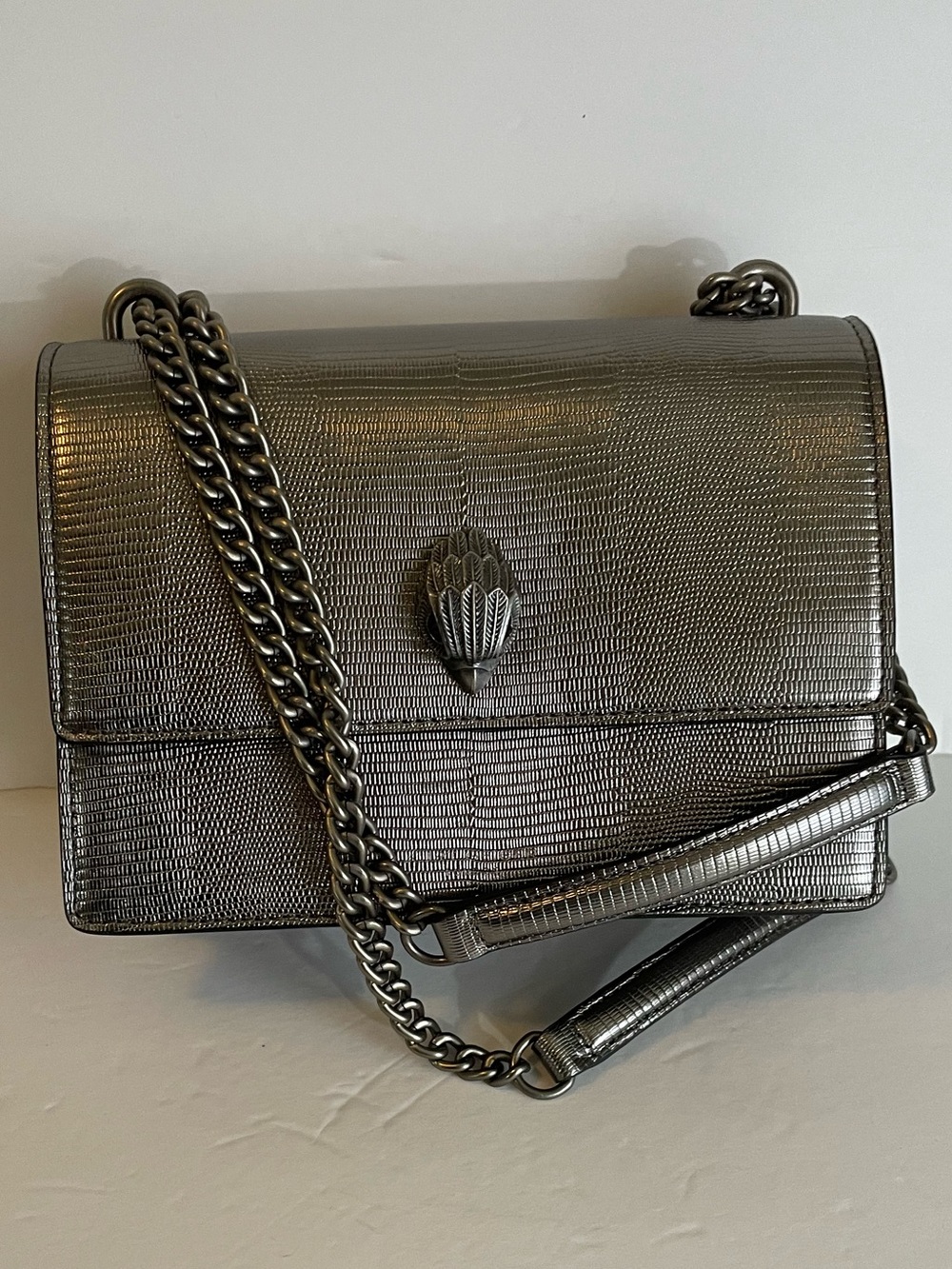 Kurt Geiger Silver Embossed Two-Way Bag
